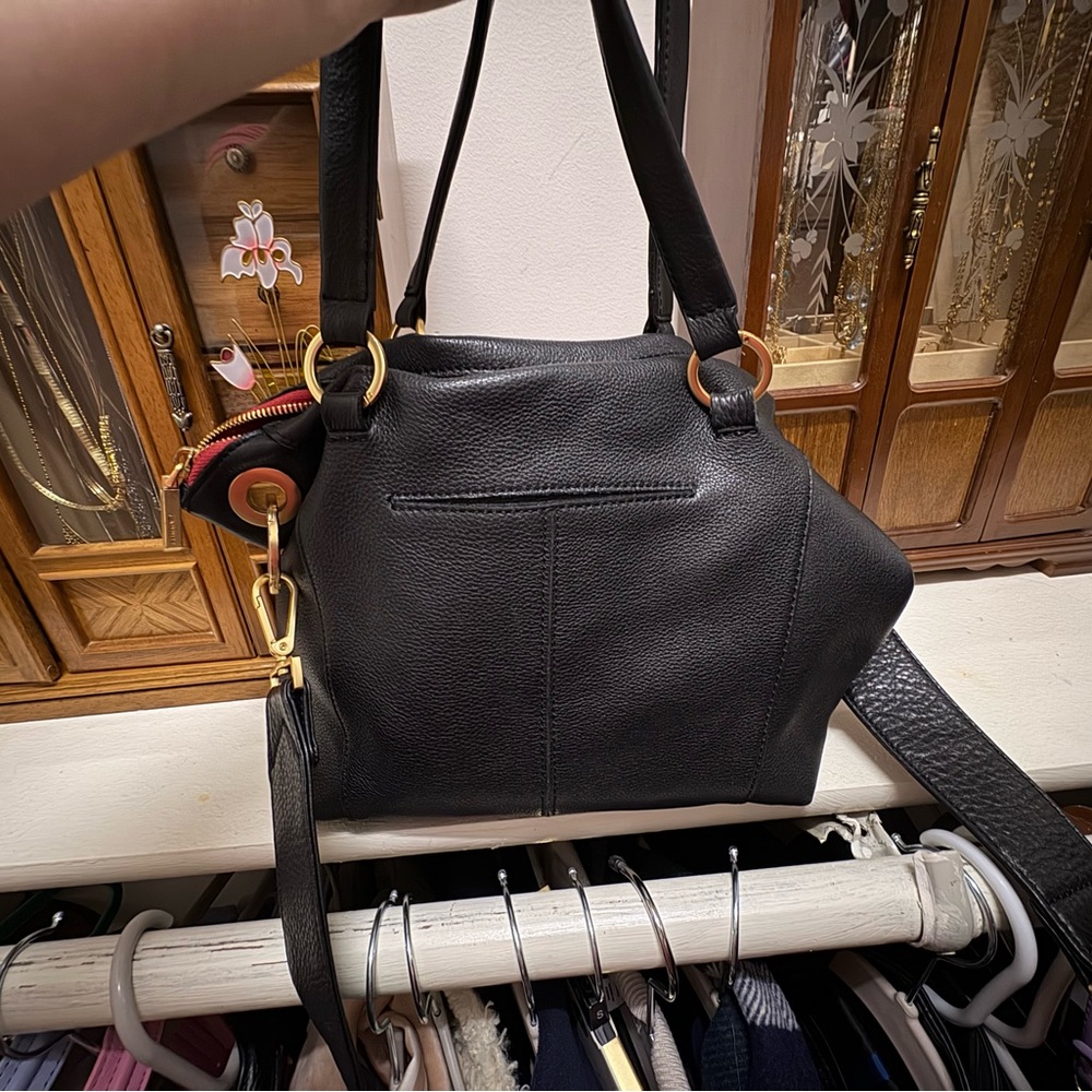 Hammitt Black Leather Shoulder Bag with Gold-Tone Studs - Picture 2 of 5